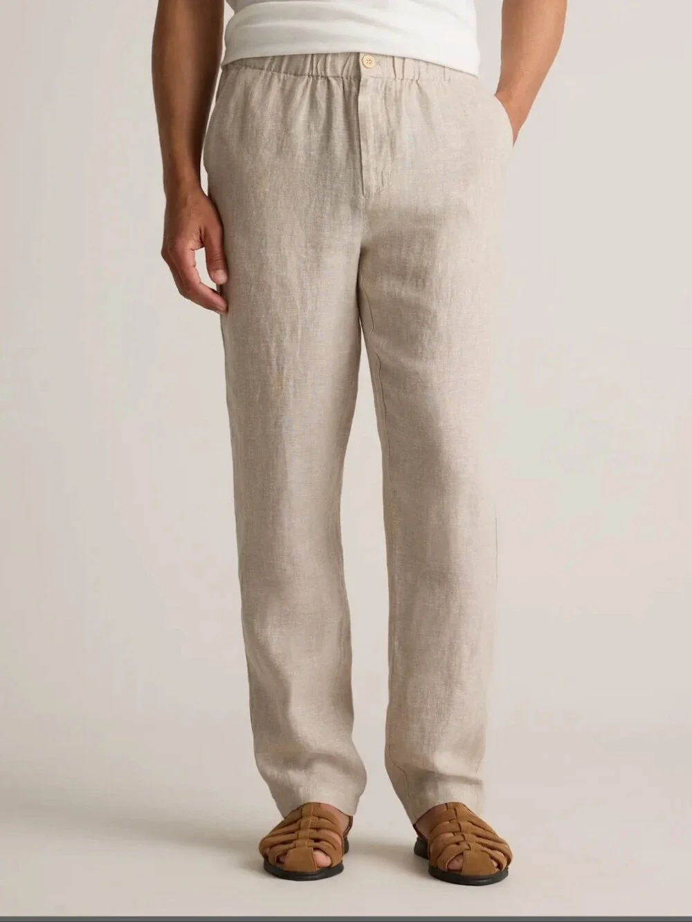 Quince Men's 100% European Linen Pants Driftwood Large L 32